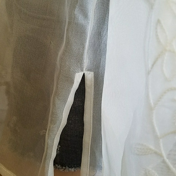 LAURA ASHLEY SHEER EMBROIDERED SILK SHIRT - Picture 6 of 8